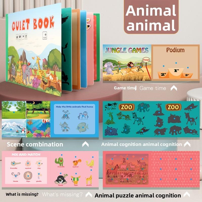 Educational Sticker Book For Kids With Reusable Puzzles Animals Fruits Dinosaur For Ages 3-6
