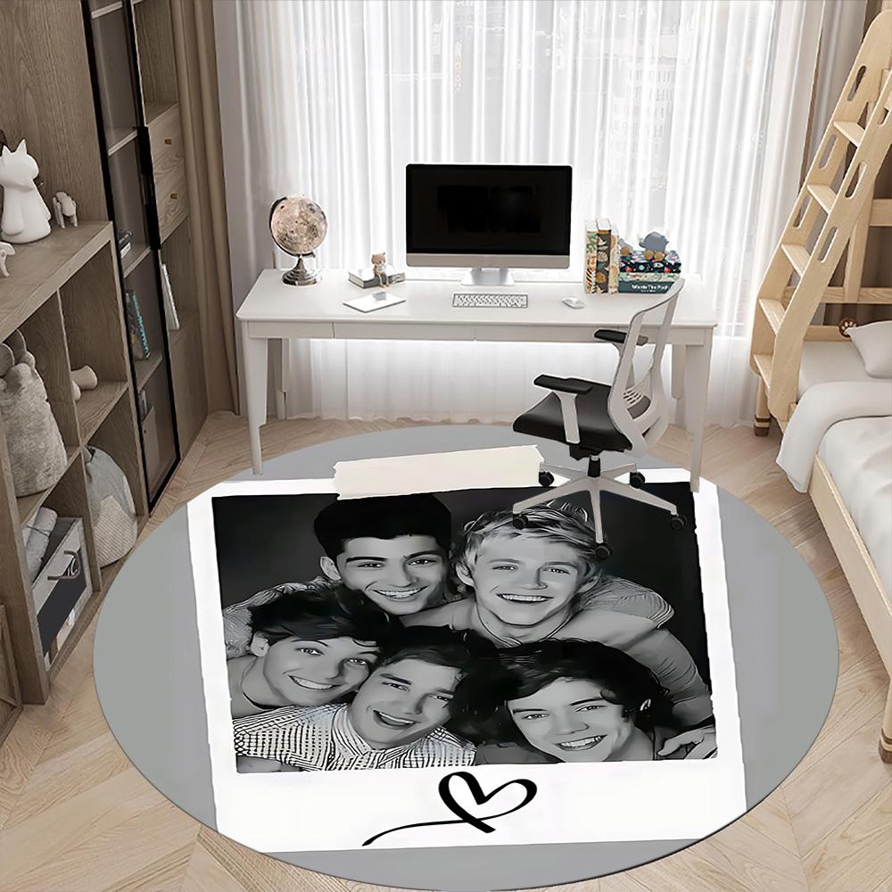 1pc One Direction Music Band Office Round Area Rug, Under Office Chairs Bedroom Living Room Home Decor a1016276