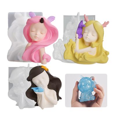 3D Prinzessin Kerze Silikonform Handgemachte Seifenherstellungswerkzeuge DIY Kristall Epoxidharzform Kunsthandwerk Heim-Desktop-Dekoration