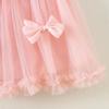Girls' Fashionable Bow Tie Netted Chiffon Dress - Summer Children's Princess-style Dress