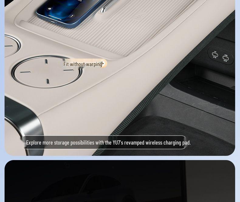Silicone Pad for Xiaomi YU7 Wireless Charger: Anti-Slip Protection, Car Cup Holder, Decoration