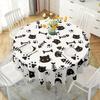 1pc Round Tablecloth Suitable for Round Tables - Cute Paw Print Cat-Themed Table Cover, Fabric with Paw Prints, Fits Table