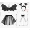 Halloween Costume Set Headband Hair Band Clothes Outfits Tutu Skirt and Wing Festival Theme Party