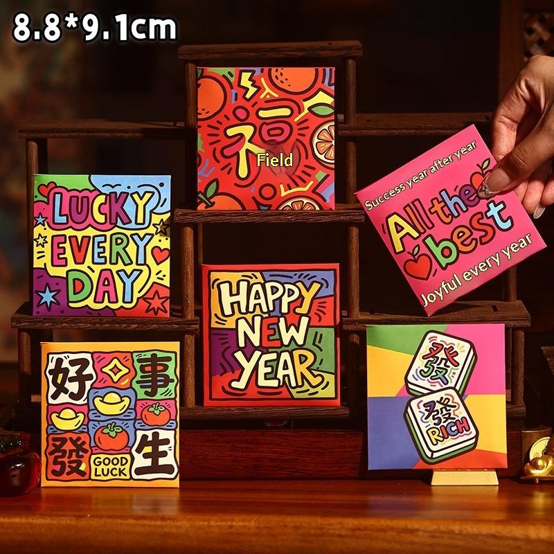 6Pcs Cute Goat Year Red Envelopes For 2027 New Year Spring Festival Red Packet Cartoon Sheep Pattern Lucky Money Packets