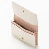 Jill Stuart Misty Business Card Holder with Grosgrain Ribbon, Vintage Style, Slim Fit, White, JSLW4CM1