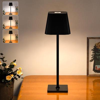 Cordless LED Desk Lamp Wireless Touch Nightstand Adjustable Color Temperature Rechargeable Battery Operated Small Table Lamp