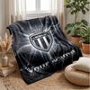 Monaco FC Custom Name Text Flannel Blanket Soccer Logo Personalized Fleece Throw Blanket Special Gift For Sofa Bedroom Home