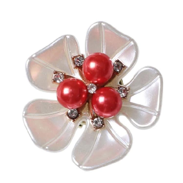 4Pcs Decorative Shirt Cufflinks Clip Rhinestones Pearls Flower Button Clips for Shirt Dress Uniform Coat Embellishments