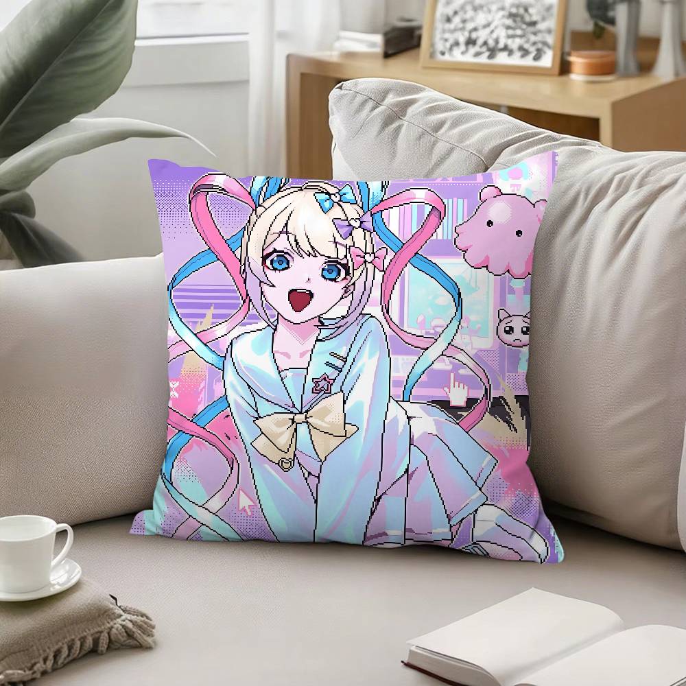 H-Needy Streamer OverloadS Pillow Case Cushion Cover Soft Cute Throw Pillow Case For Car Sofa Pillowcase Polyester With Zipper