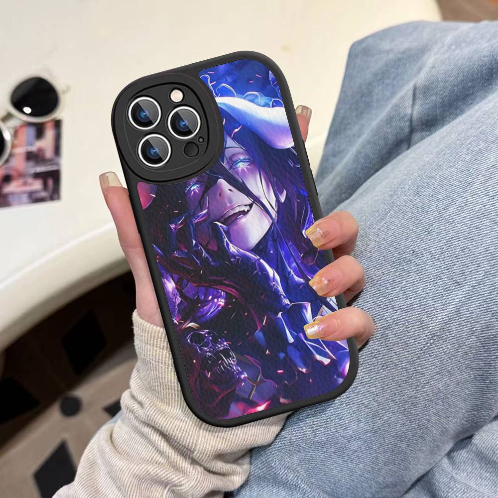 Cartoon Anime A-AlbedoS Leather Phone Case For IPhone 16 15 14 13 12 11 Pro Max Plus Shockproof Cover