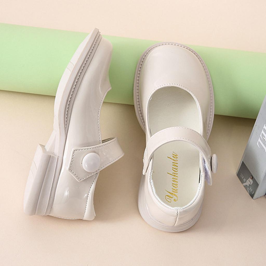 Girls Mary Jane Shoes Patent Leather School Dress Shoes Adjustable Strap Comfortable Fit Durable Sole Suitable for Children