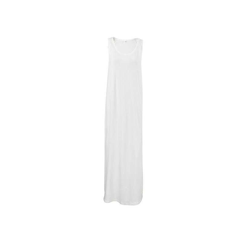 European and American Ladies Dress Simple Women's Clothing Street Casual T-shirt Long Dress Inner Home Wear U-Collar