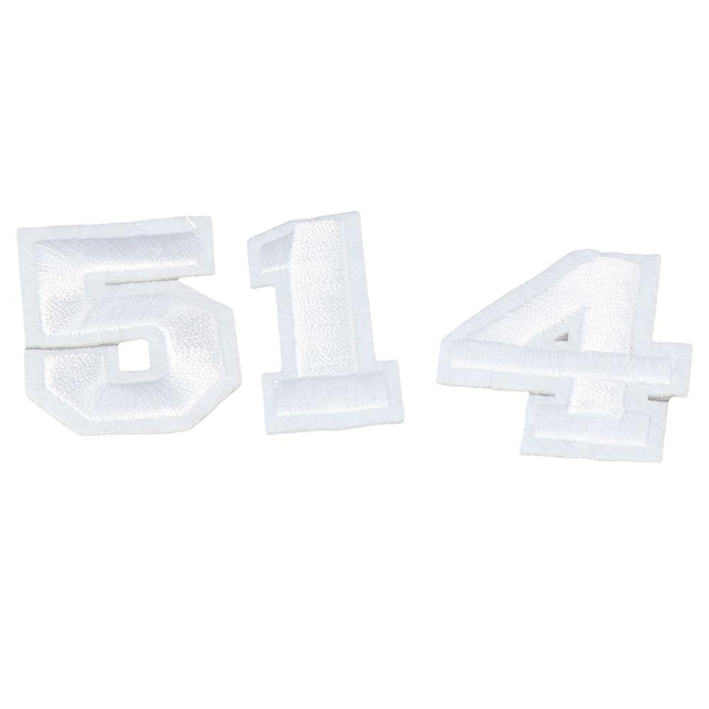 40 Stück 1,9 Zoll Aufnäher weiß Applikationszubehör Zahlen 0-9 für Jeans
