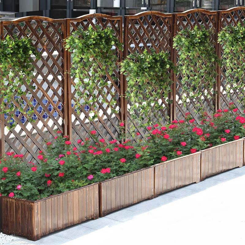 Anti-corrosion Wooden Trellis & Planter Box for Balcony Gardens