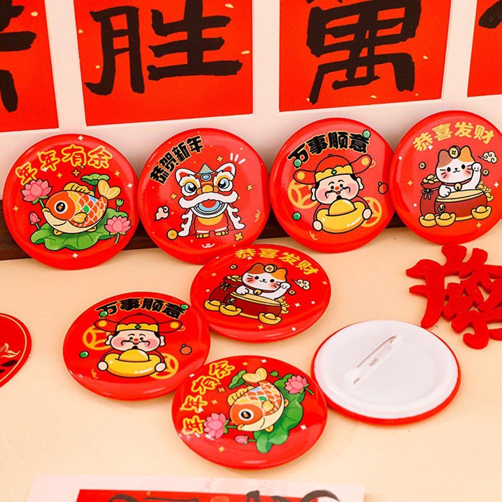 Cute Design Spring Festival Brooch Colorful New Year's Badge  Children Party