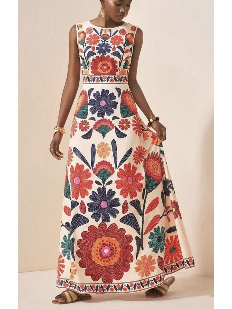 2026 European & American Women's Bohemian Sleeveless Summer Long Dress