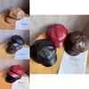Pu Leather Octagonal Hat For Women With Sun Protection Chic Winter Fashion Accessory