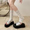 White High-end Thick-soled Heightened One-word Slippers for Women's Summer Wear 2025 New Models with Skirts French Cool Slippers