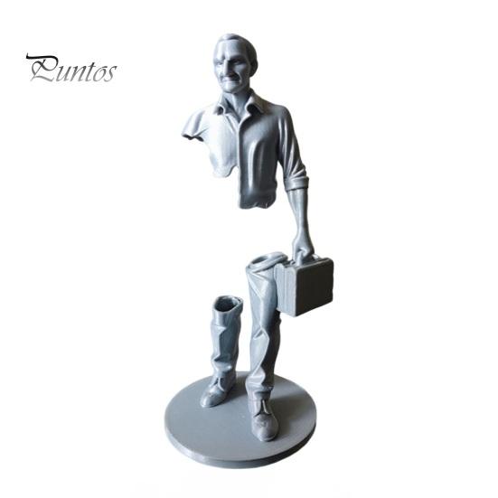 Desktop Sculpture 3D Printed Working Person Figurine with Briefcase, Modern Abstract Art Ornament Artistic Office Figure for Bookshelf Decor,