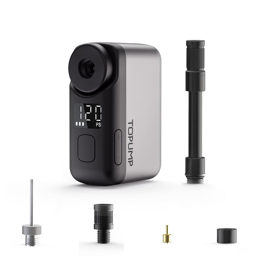 TOPUMP TB2 PRO Electric Mini Portable Pump for Bike Cordless Tire Inflator 120PSI Max 450mAh Battery with Display Fast Charging TOPUMP TB2 PRO