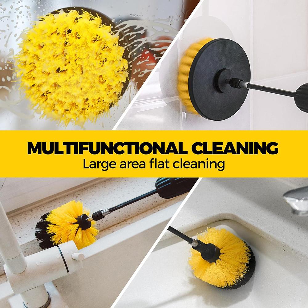 2/3.5/4/5'' Drill Brush Kit Electric Scrubber Brush for Cleaning Bathroom Bathtub Cleaning Brush Scrub Drill Cleaning Kit