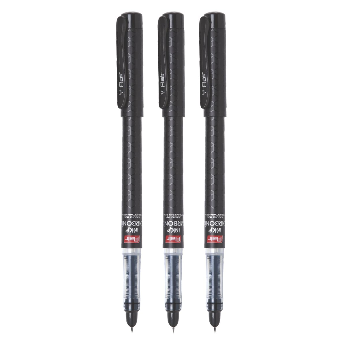 FLAIR Inky Series Pen | Blue Ink, Pack Of 3 (Carbonix) 13 чёрный