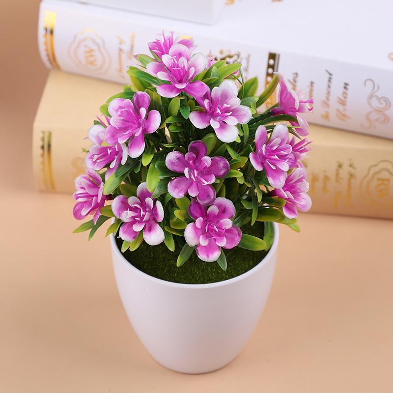 1pc Artificial Potted Plant Small Bonsai Flowers Pot Simulated Tree Ornaments Wedding Home Hotel Office Table Decor Fake Plants