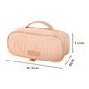 Women Corduroy Travel Makeup Storage Bag Portable Zipper Cosmetic Bag with Handle Square Large Capacity Toiletry Wash Pouch