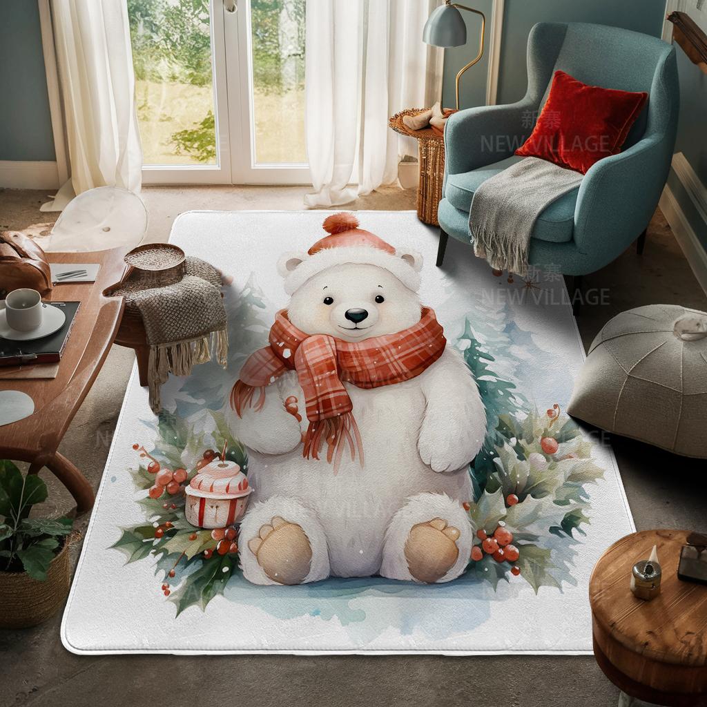 Tapete de entrada da casa Tapete de porta de casa Sala de estar Banho Pé banheiro antiderrapante tapetes de absorção de água banho Feliz Natal inverno