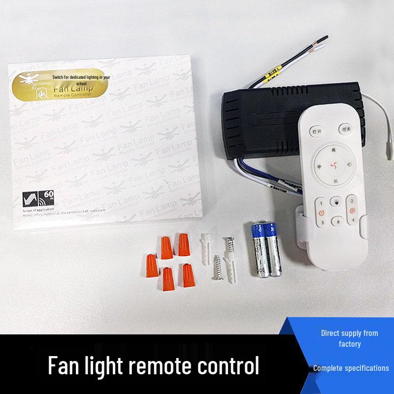 Universal Remote Control Receiver for Ceiling Fan with Light, Three-Speed, and Timer.