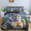 Tiger Duvet Cover Set King Size Wild Theme Bedding Set Animal Pattern Comforter Cover Animal Theme Sunset Polyester Quilt Cover
