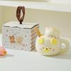 Adorable Little Bear Ceramic Mug with Lid and Straw - Perfect for Home, Milk, Breakfast, and Gifts