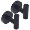 2 PCS Black Towel Hook Stainless Steel Coat Hook Practical Robe Hook Door Hanging
