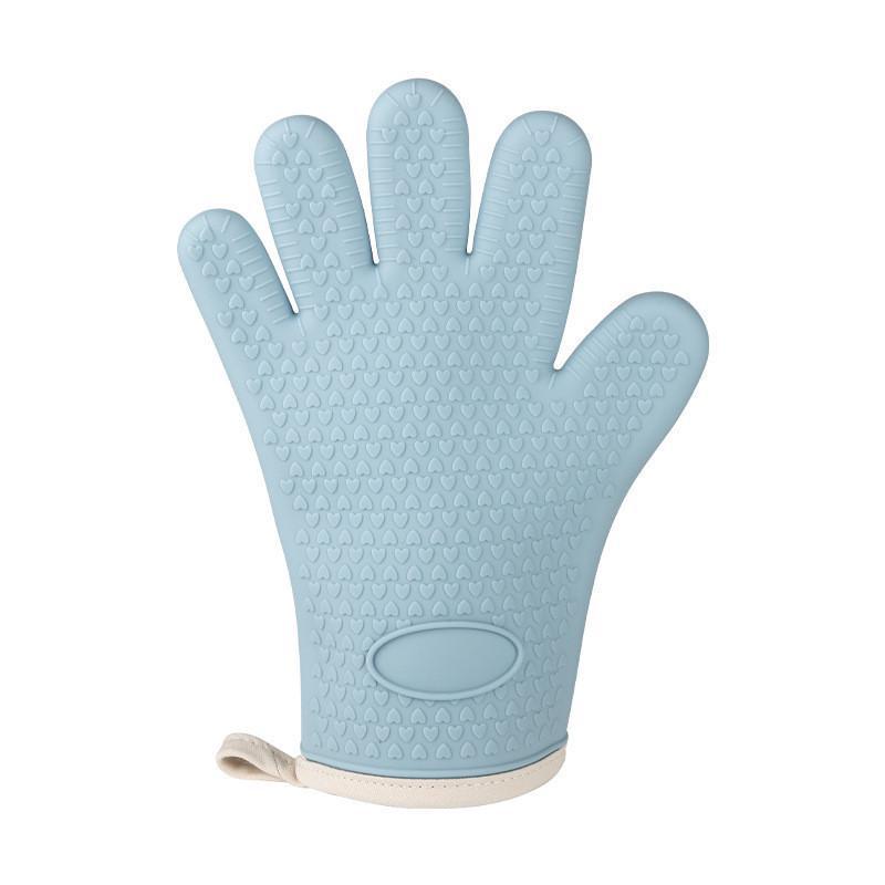 Thickened Silicone Heat-Resistant Oven Gloves - Anti-Scald, High-Temperature Protection for Kitchen & Microwave Use