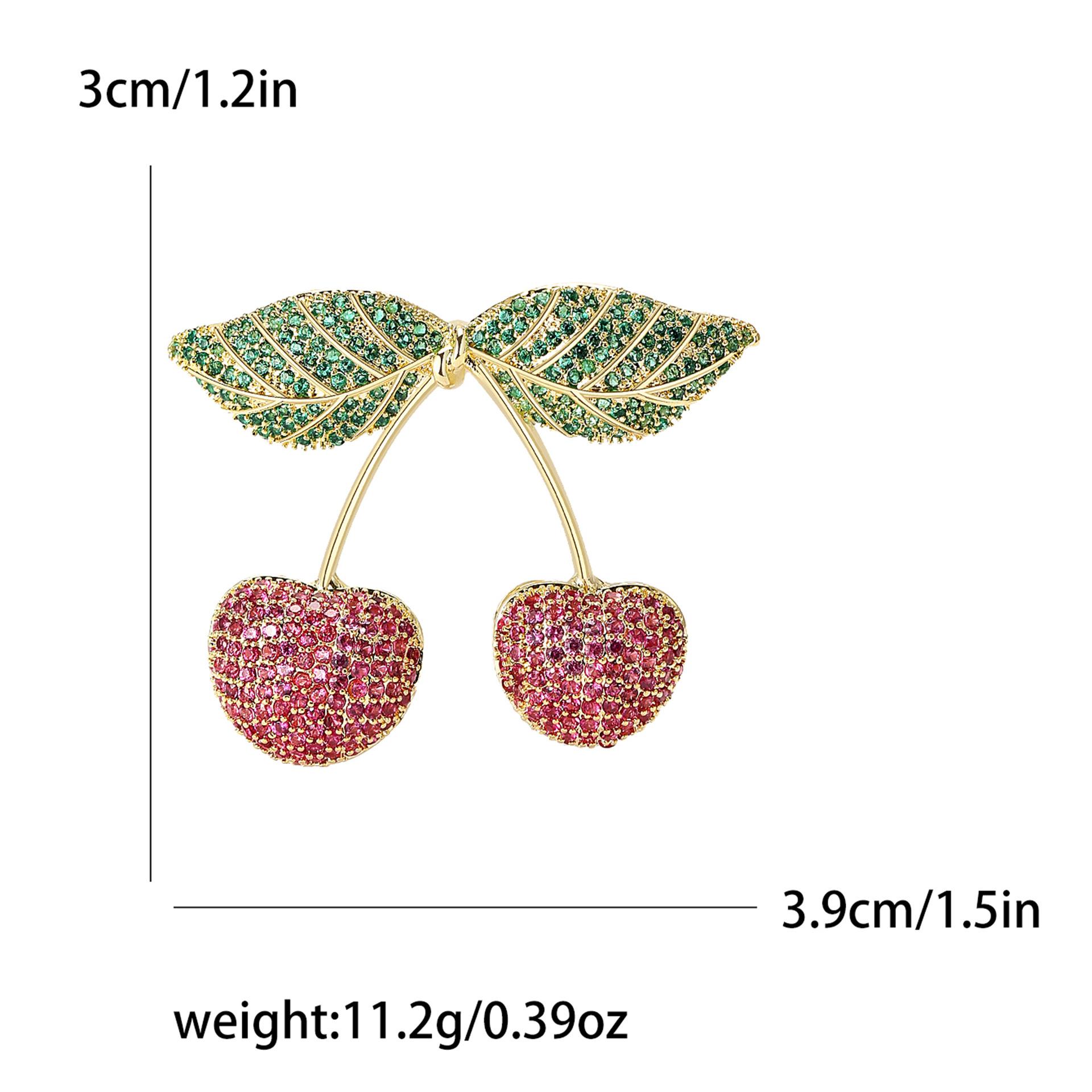 

Универсальная модная микро-инкрустированная медная циркониевая брошь в виде вишен, креативная женская одежда, корсаж, ювелирное украшение, булавка