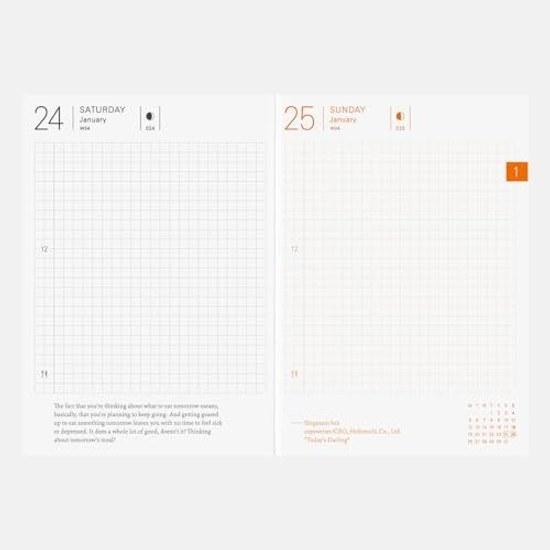 Hobonichi Techo 2026 Main Body Planner A6 1 Day Page (English) January Monday Start
