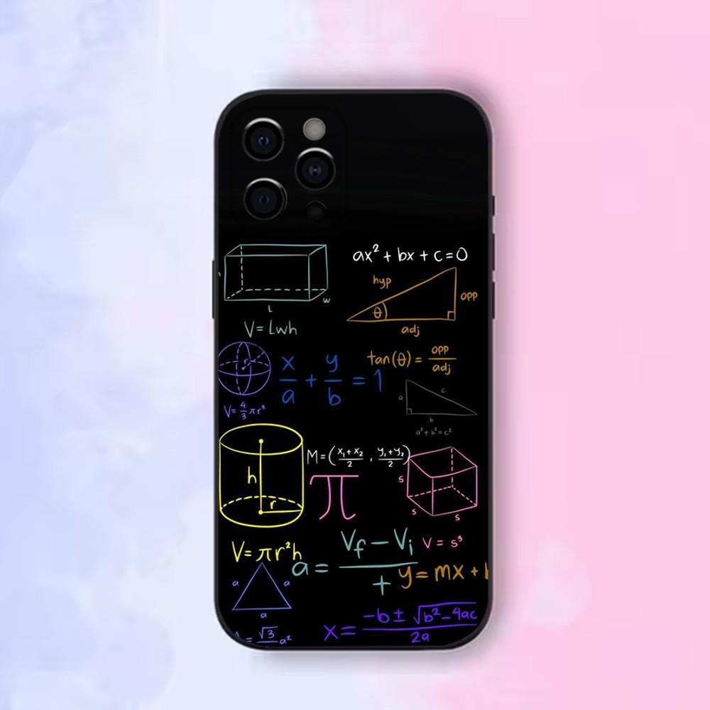 Physics Chemical Math Formula Phone Case For Apple iPhone 15,14,13,12,11,Pro,X,XS,Max,XR,Plus,Mini Soft Black Shell