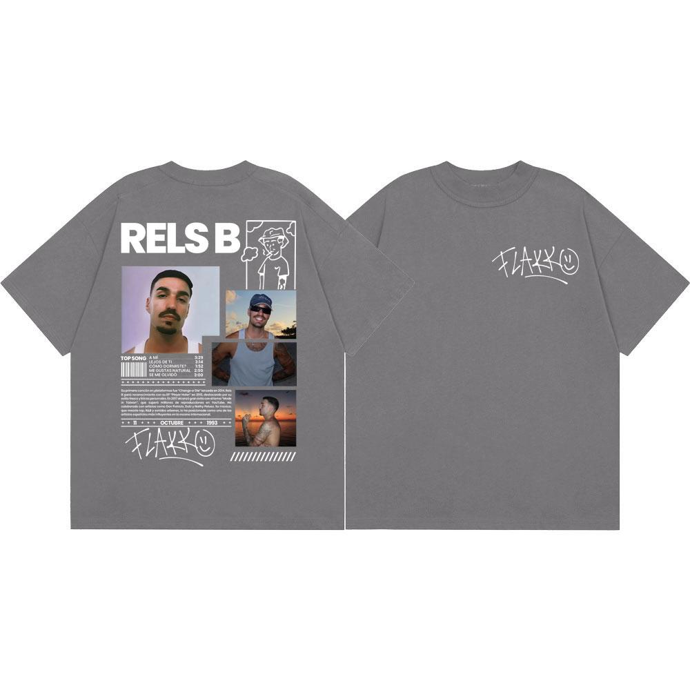 Rapper Rels B Album Merch Tshirt Unisex Unisex Clothing Hip Hop Fashion Short Sleeve Tshirts High Quality Cotton Oversized T Shirt