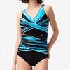 The New Contrasting One-piece Swimsuit Is a Feminine Gathering High-end Swimsuit with an Open Back Tight Suspender Strap