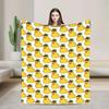 Cute Rubber Duck Plush Flannel Throw Blanket for Kids and Adults Soft Warm Bedspread for Couch Chair Quality Comforter