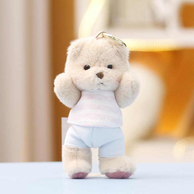 Plush Bear Toy Cute Cartoon Animal Keychain With Soft Pp Cotton For Girls Gift And Bag Decoration