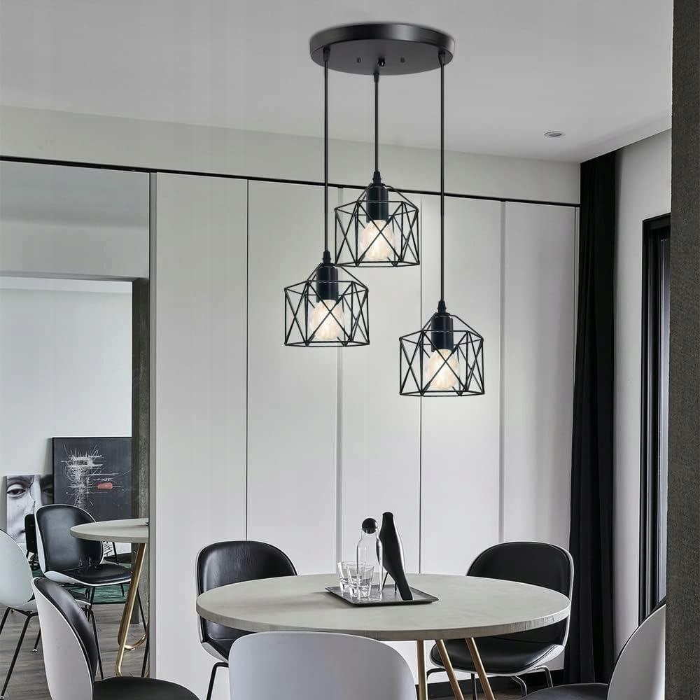 Tm-Ecommerce Vintage Hanging Lamp 3 Light Points E27