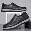 Spring and Autumn Casual Leather Shoes Men's Lazy One-Pedal Shoes Men's Soft-soled Medium and Old Shoes