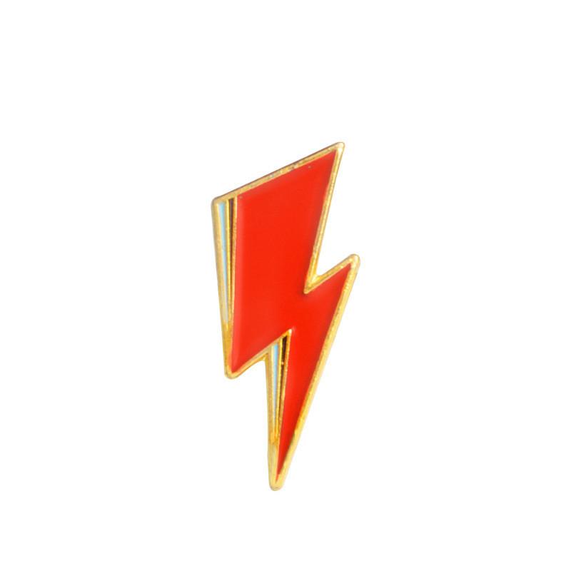 Cartoon Lightning Unique Alloy Brooch Creative Red Lightning Pin Unisex Style For Flair Personal