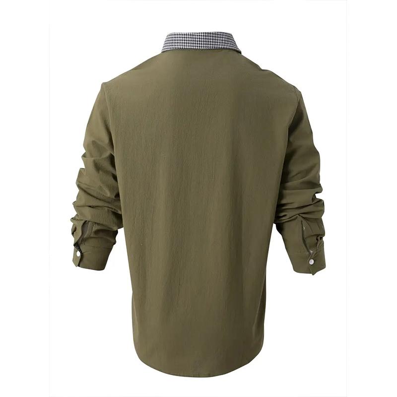 Men's Long Sleeved Spring and Autumn Button Up Shirt with 3D Digital Printing for Casual Daily Entertainment and Fashionable Design