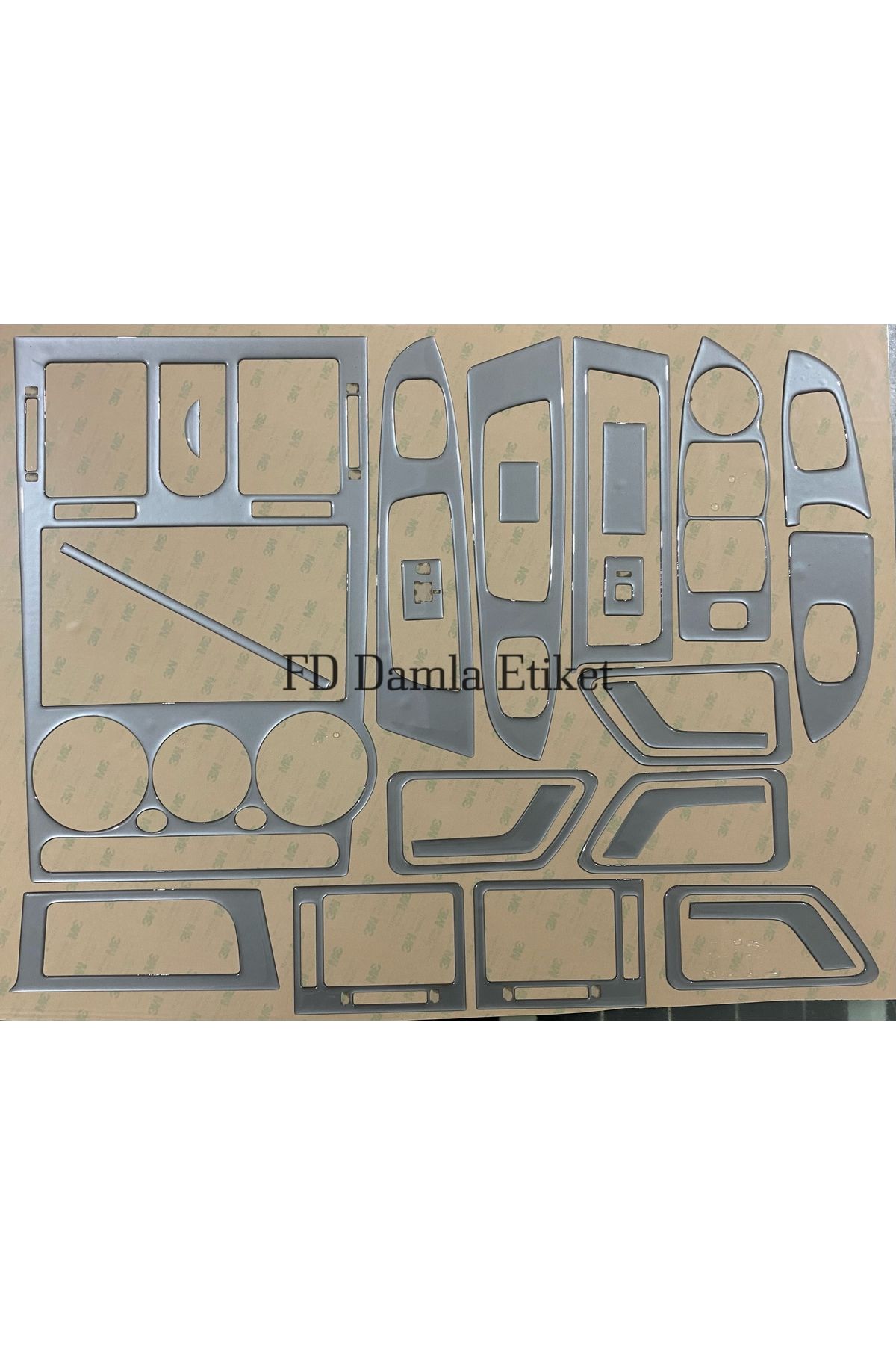 

Hyundai Getz 2001 - 2010 Torpido, Konsol, Trim, Göğüs Maun Kaplama Gümüş Gri Renk