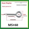 Closed Hook Eye Bolt Screw Ring Hanger - M2.5 to M8 Machine Thread