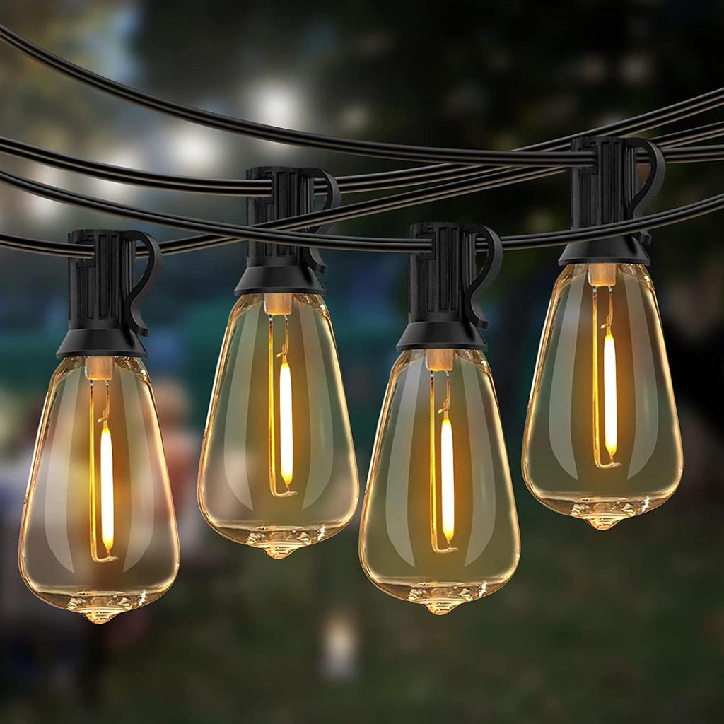Solar LED Retro ST38 G40 Outdoor Waterproof String Lights for Camping and Courtyard Atmosphere