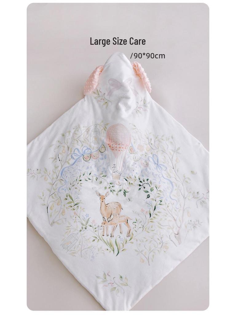 Newborn Baby Swaddle Blanket with Mulberry Silk - Velvet Plush for Delivery Room and Home