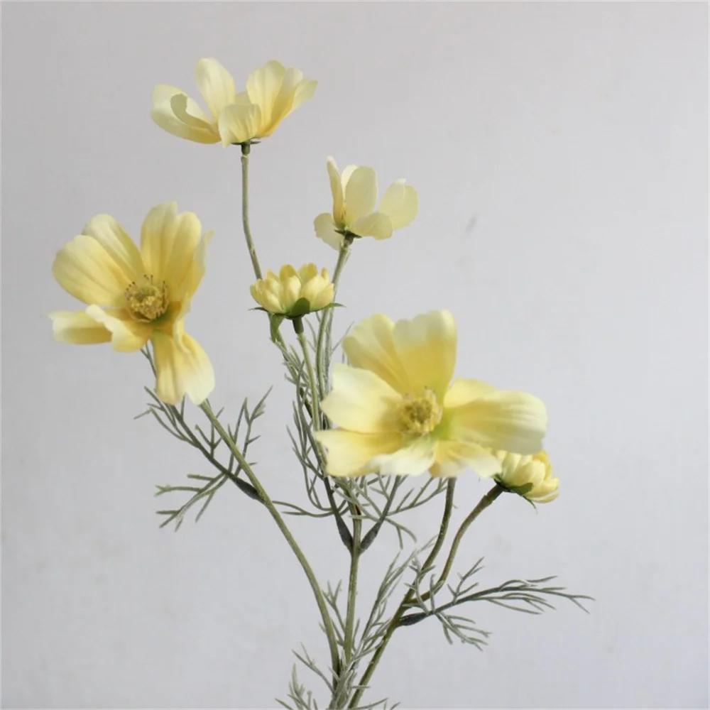 Artificial Gesang Flower Single Branch 4 Fork Queen Cosmos Fake Flower Silk Flower Bouquet Living Room Wedding Home Decoration